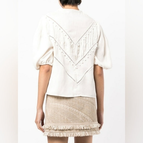 IRO Paris Poyra Puff-Sleeves Shirt, Size 38 (M/6) - Picture 3 of 10